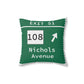 Vintage Merritt Parkway Exit 51 Sign Spun Polyester Square Pillow