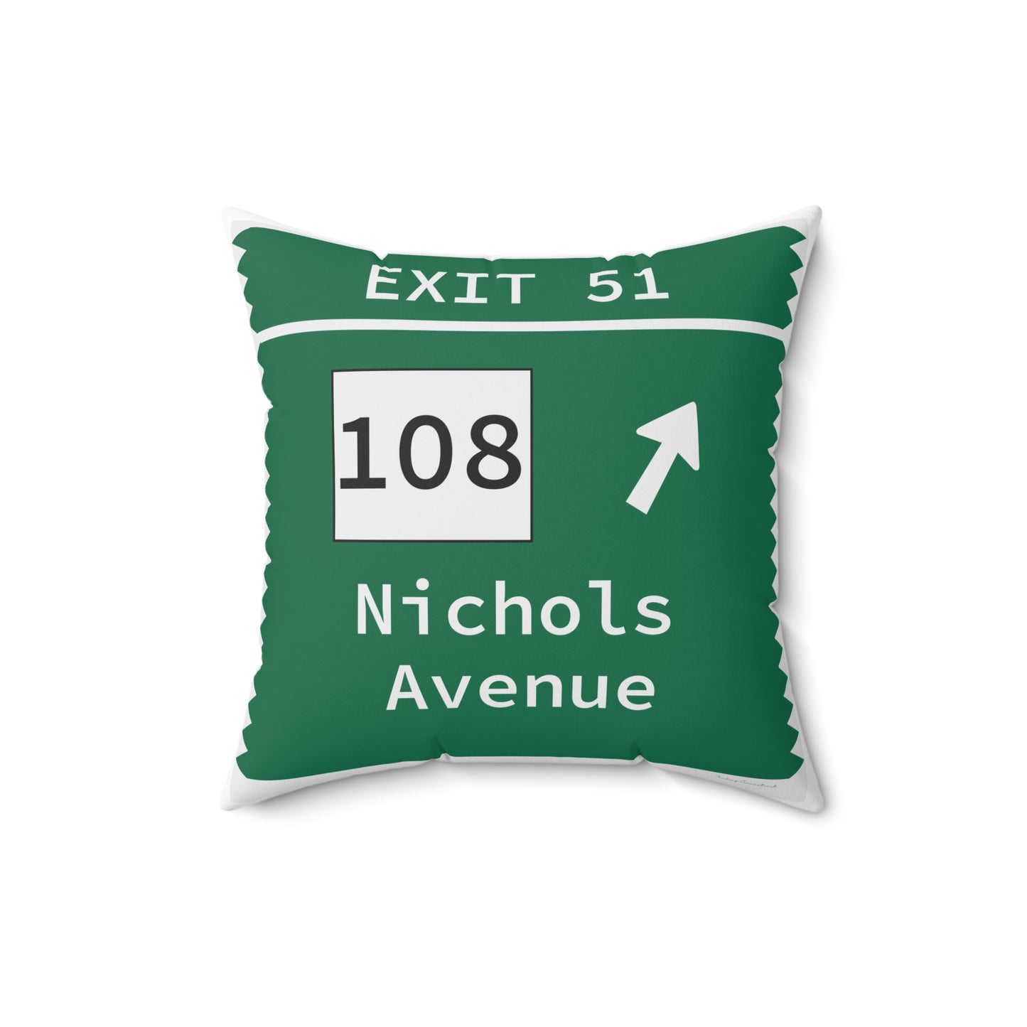Vintage Merritt Parkway Exit 51 Sign Spun Polyester Square Pillow