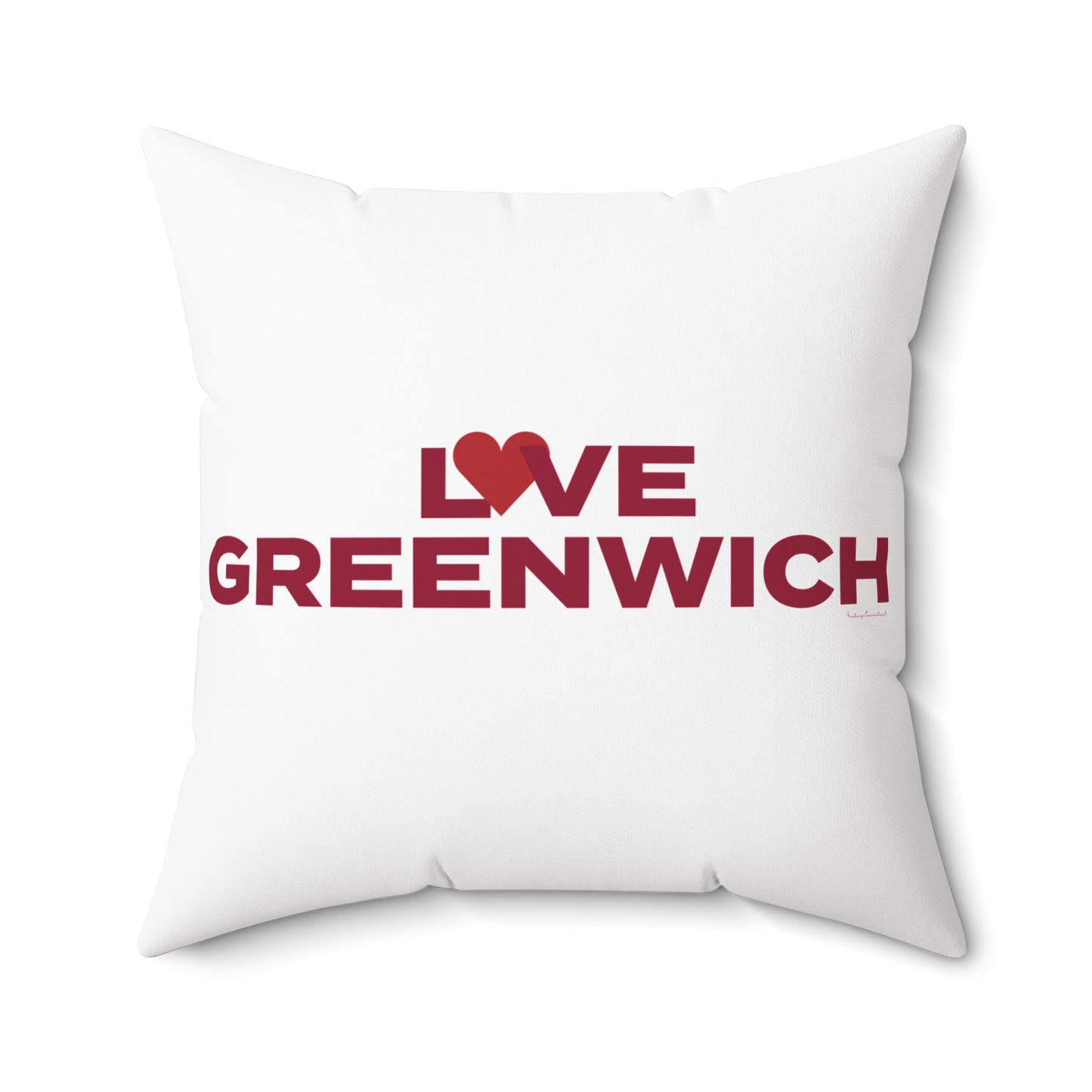 Love Greenwich Spun Polyester Square Pillow