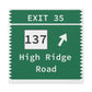 Vintage Merritt Parkway Exit 35 Sign Matte Canvas, Stretched, 1.25"