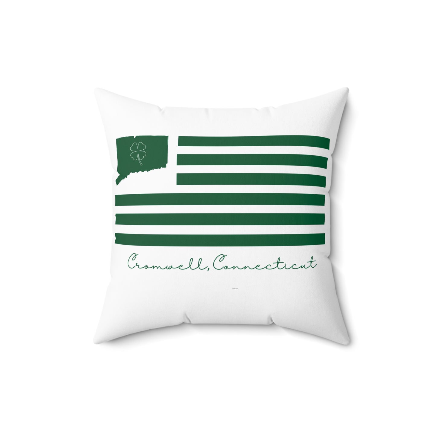 Cromwell Connecticut St. Patrick’s Day Flag Spun Polyester Square Pillow