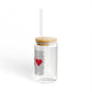 Stratford Love Glass Can with Straw and Lid, 16oz