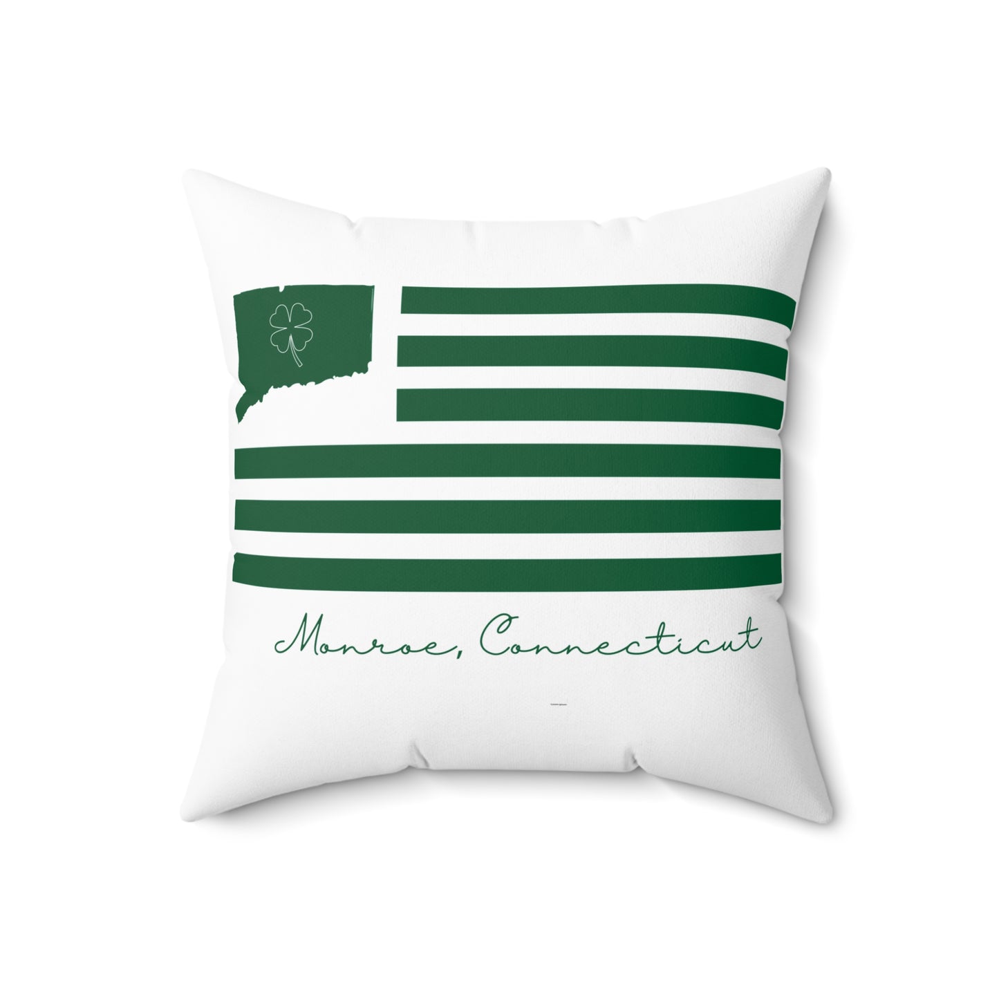 Monroe Connecticut St Patrick’s Day Flag Spun Polyester Square Pillow