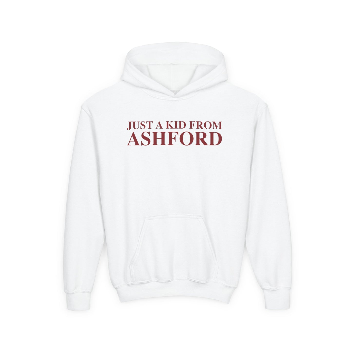 Just a kid from Ashford Youth Heavy Blend Hooded Sweatshirt