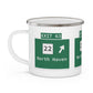 Vintage WCP Exit 63 Sign Enamel Camping Mug