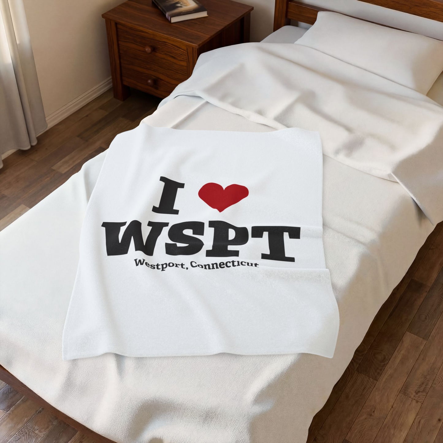 I Heart WSPT Velveteen Plush Blanket