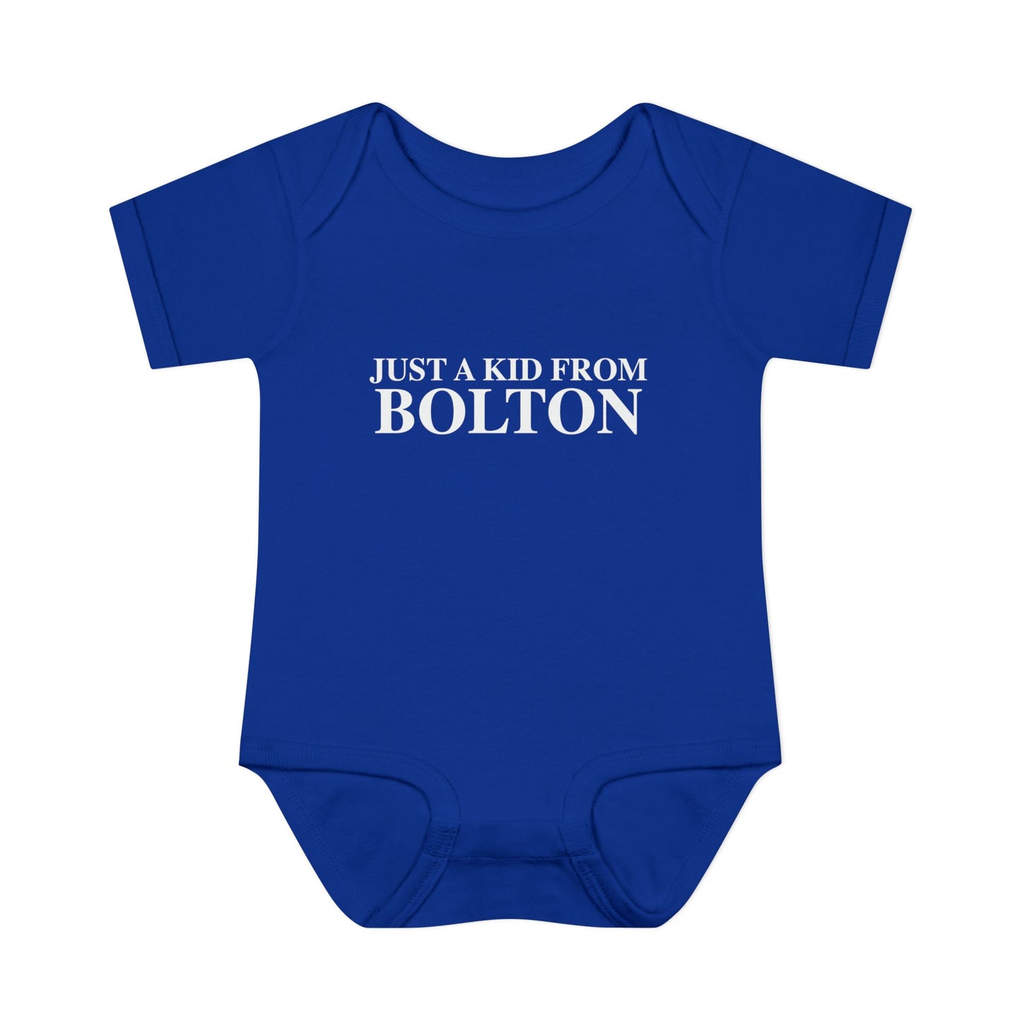 Just a kid from Bolton Infant Baby Rib Bodysuit