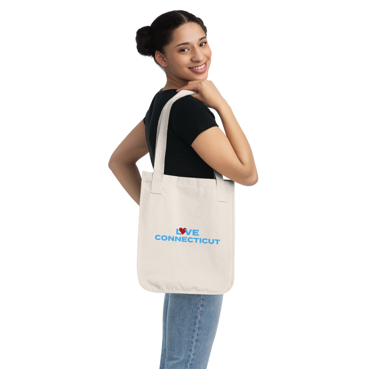 Love Connecticut  Organic Canvas Tote Bag