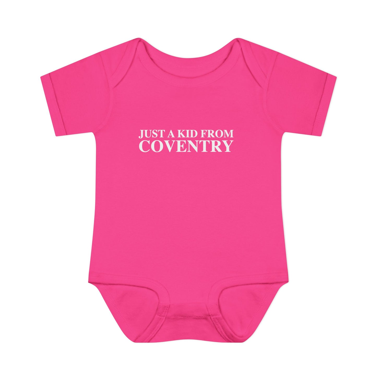 Just a kid from Coventry Infant Baby Rib Bodysuit