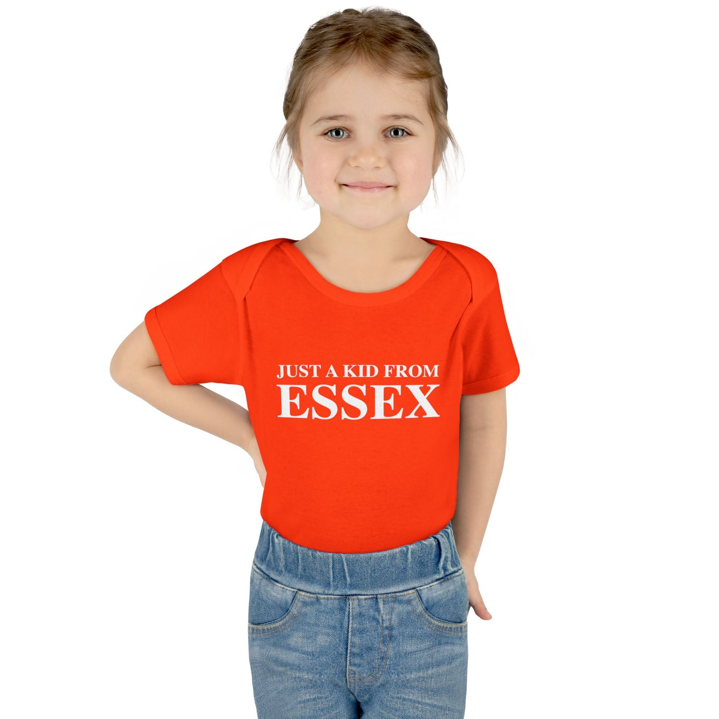Just a kid from Essex Infant Baby Rib Bodysuit