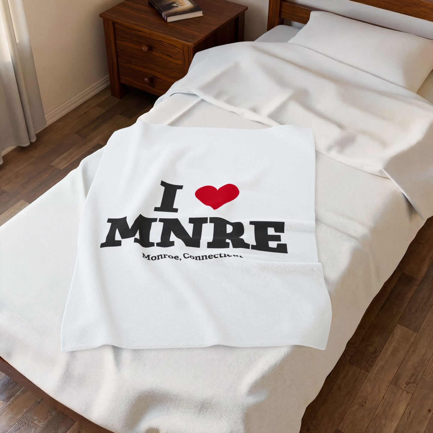 I Heart MNRE Velveteen Plush Blanket