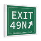 Vintage Exit 49N  Merritt Parkway Sign Matte Canvas, Stretched, 1.25"