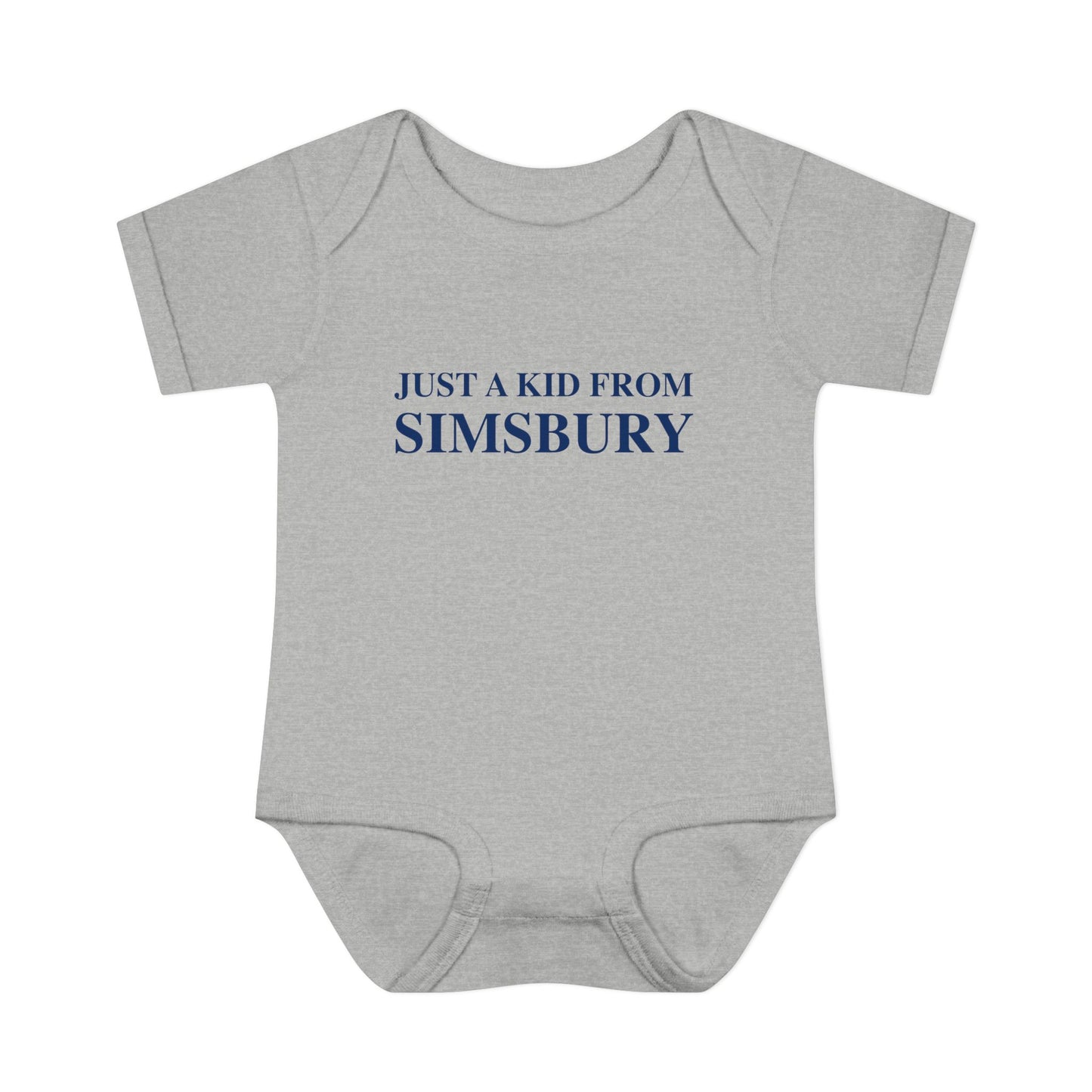 Just a kid from Simsbury Infant Baby Rib Bodysuit