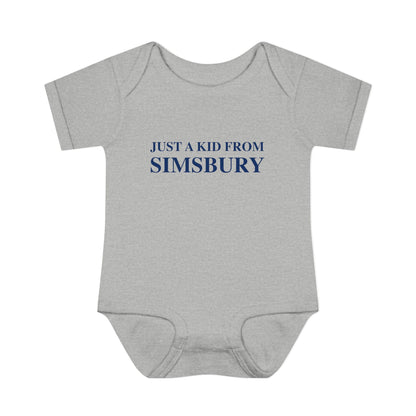 Just a kid from Simsbury Infant Baby Rib Bodysuit
