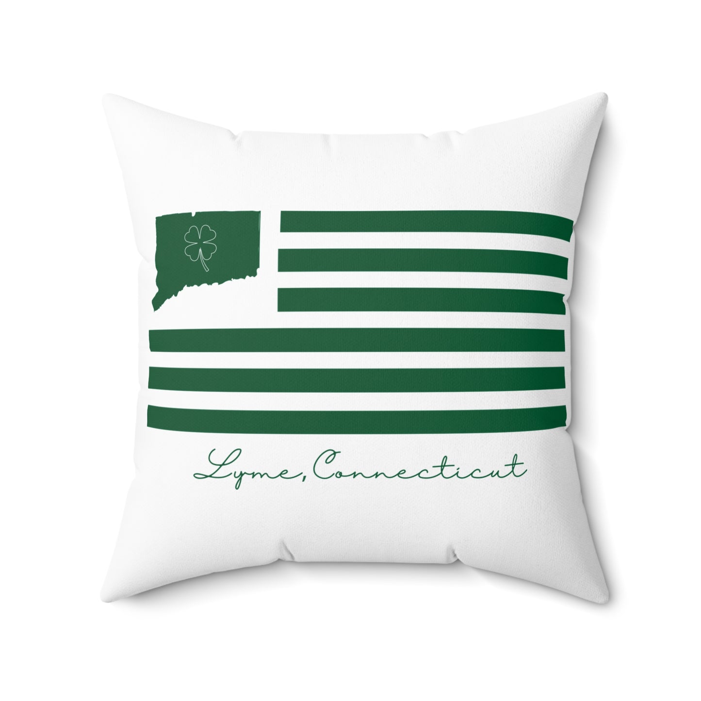 Lyme Connecticut St. Patrick’s Day Flag Spun Polyester Square Pillow