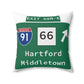 Vintage WCP Exit 68-NE Signpun Polyester Square Pillow