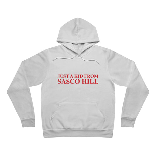Just a kid from Sasco Hill Unisex Sponge Fleece Pullover Hoodie