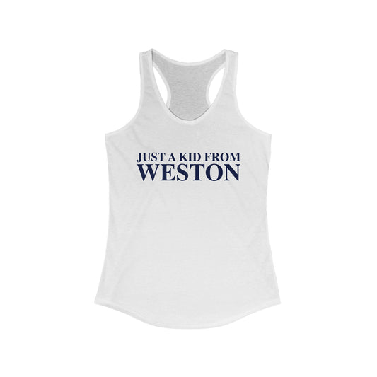 Just a kid from Weston Women's Ideal Racerback Tank Top