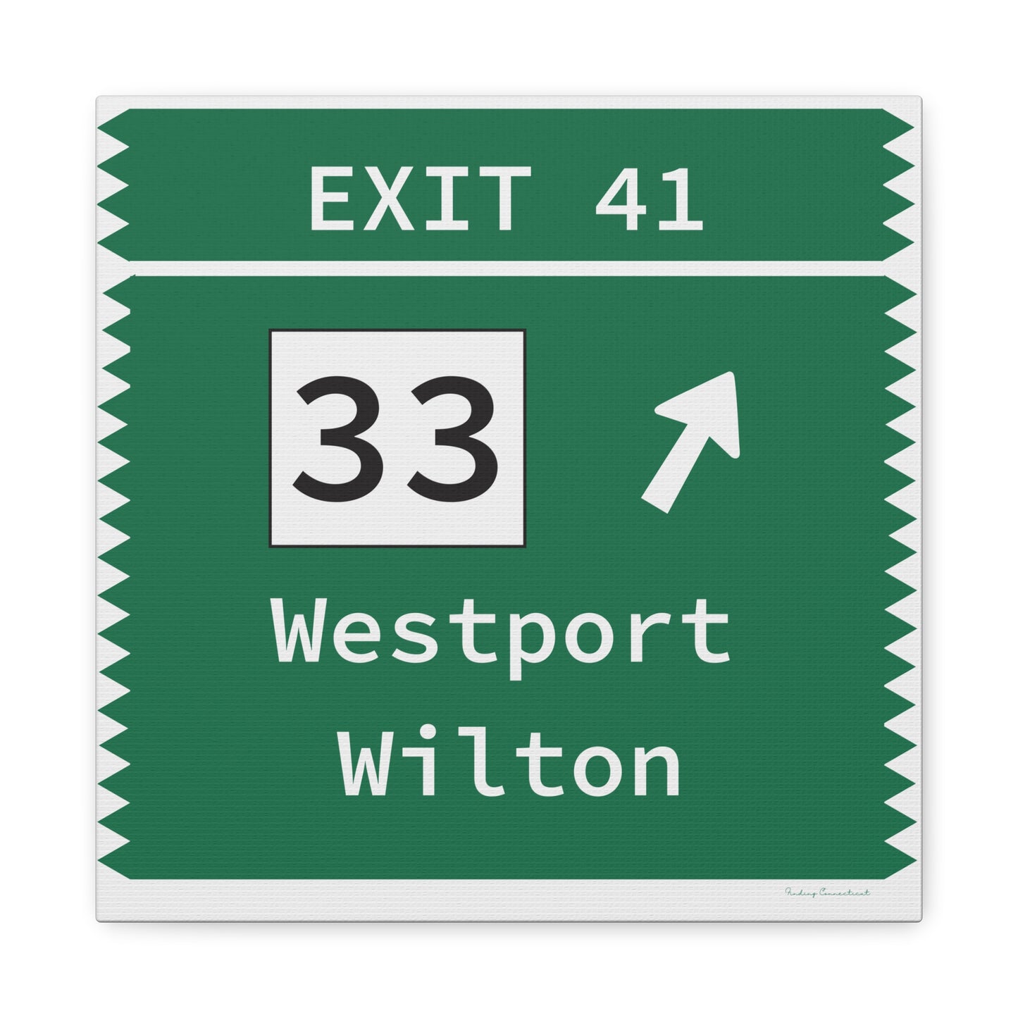 Vintage Merritt Parkway Exit 41 Sign Matte Canvas, Stretched, 1.25"