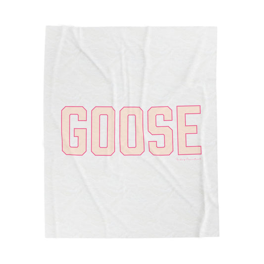 Goose Zip Code Peach & Pink Velveteen Plush Blanket