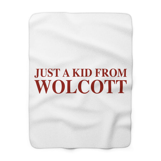 Just a kid from Wolcott Sherpa Fleece Blanket