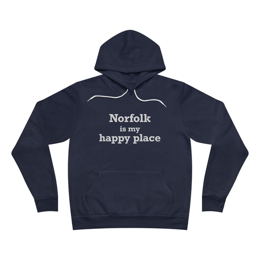 Norfolk is My Happy Place Unisex Sponge Fleece Pullover Hoodie