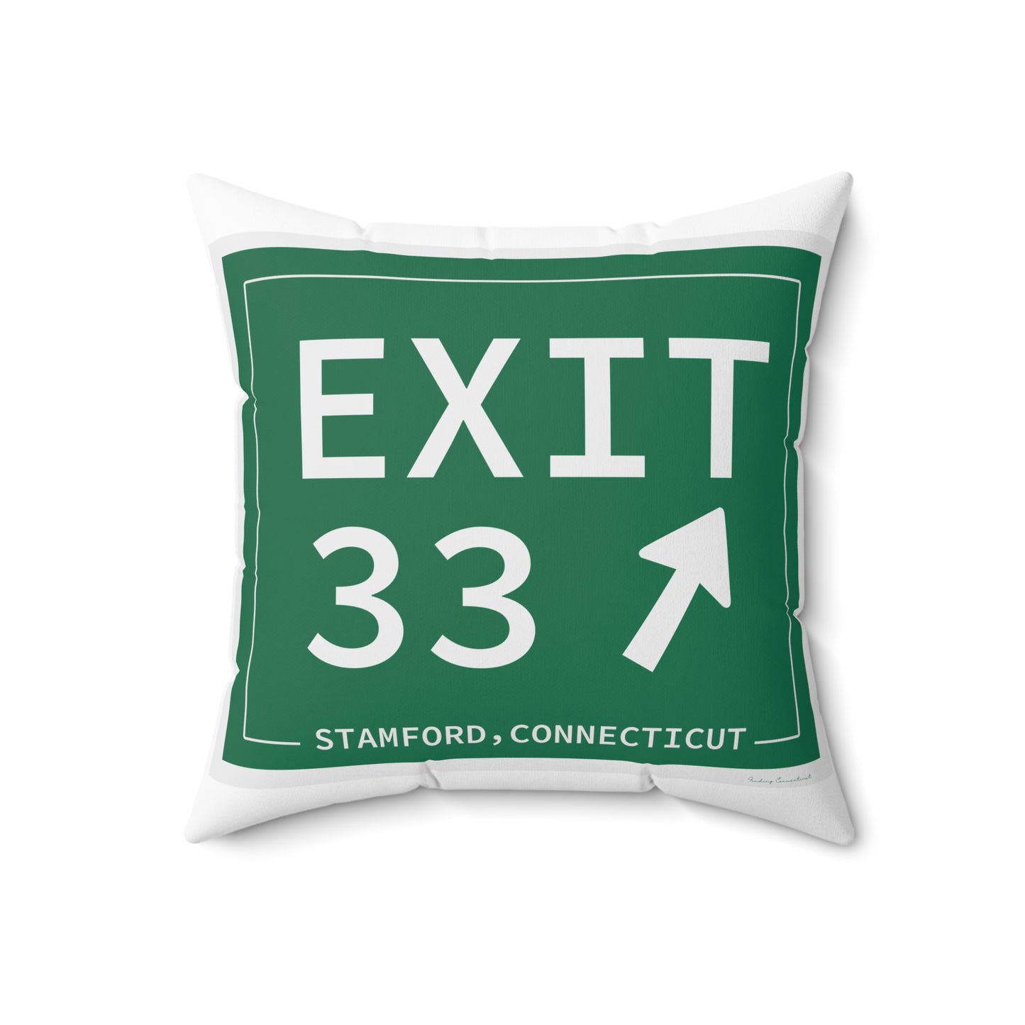 Vintage Exit 33 Merritt Parkway Sign Spun Polyester Square Pillow