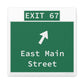 Vintage WCP Exit 67 Sign Matte Canvas, Stretched, 1.25"
