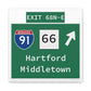 Vintage WCP Exit 68-NE Sign Matte Canvas, Stretched, 1.25"
