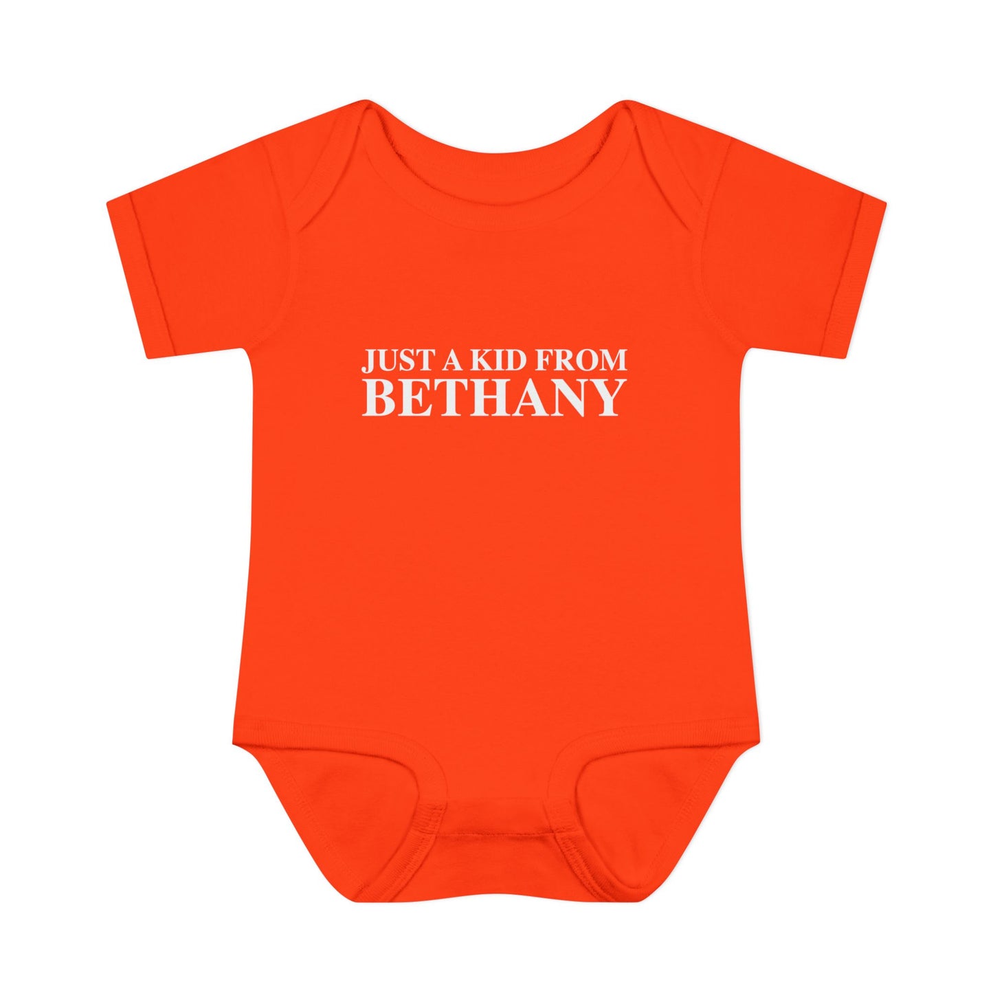 Just a kid from Bethany Infant Baby Rib Bodysuit