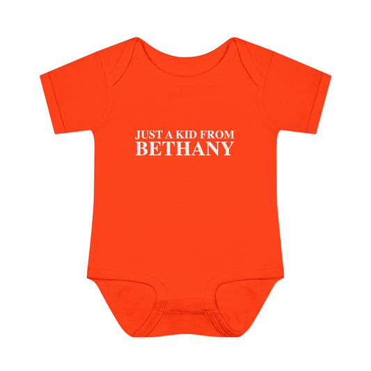 Just a kid from Bethany Infant Baby Rib Bodysuit