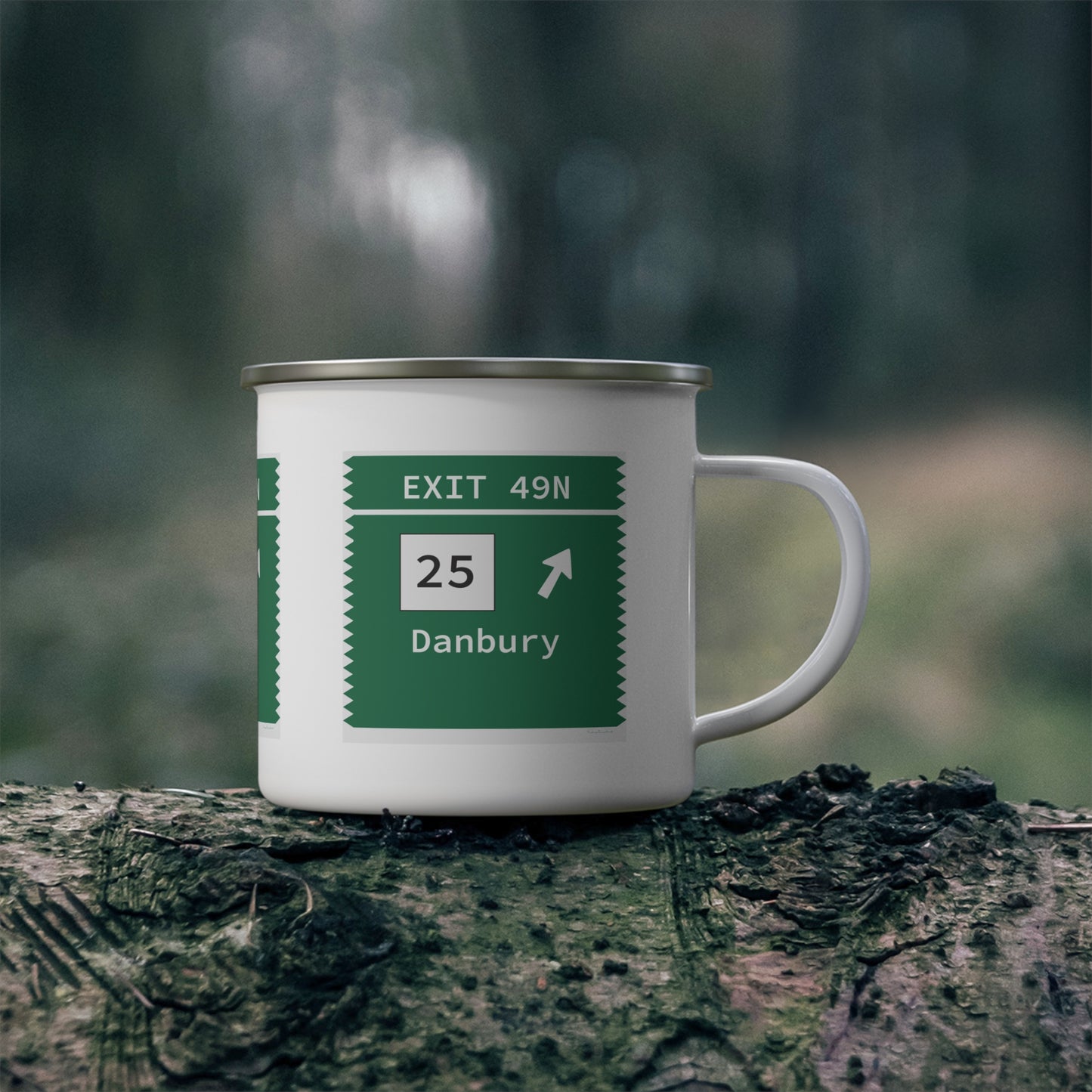 Vintage Merritt Parkway Exit 49N Sign Enamel Camping Mug