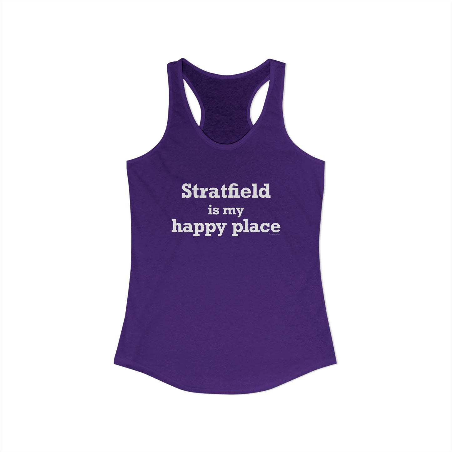 Stratfield Is My Happy Place Women's Ideal Racerback Tank