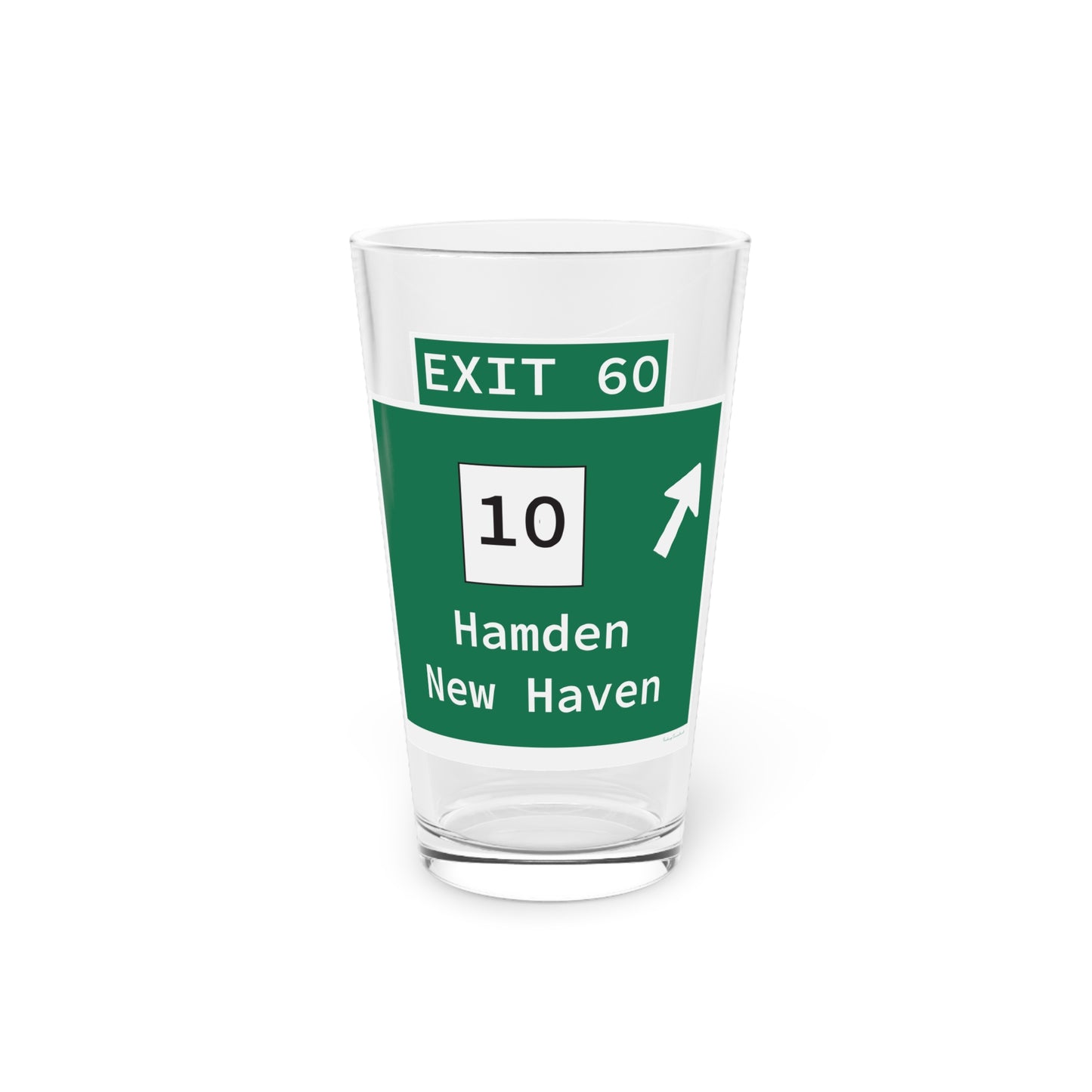 Vintage WCP Exit 60 Sign Pint Glass, 16oz