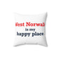 West Norwalk is My Happy Place Spun Polyester Square Pillow