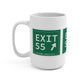 Vintage Exit 55 WCP Sign Mug 15oz