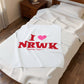 I Heart NRWK Velveteen Plush Blanket