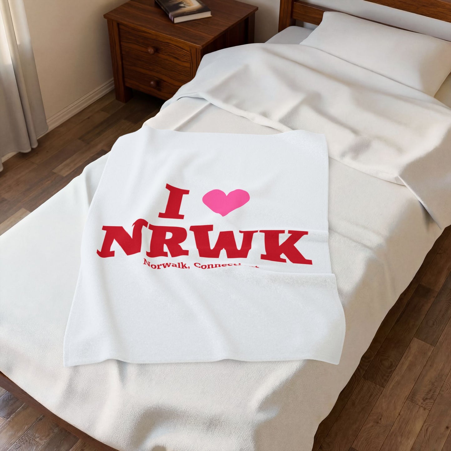 I Heart NRWK Velveteen Plush Blanket