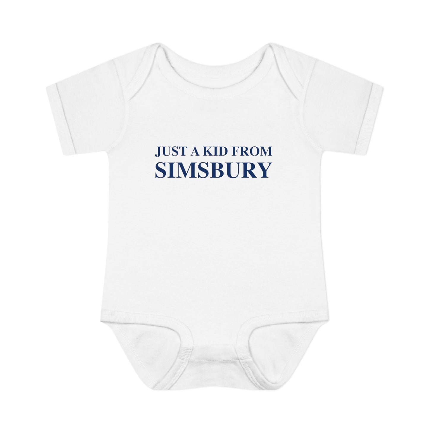 Just a kid from Simsbury Infant Baby Rib Bodysuit