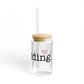 I Heart Redding. Glass Can with Straw and Lid, 16oz