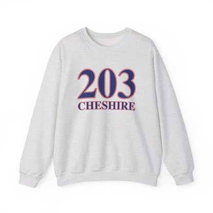 203 Cheshire Red White & Blue Unisex Heavy Blend™ Crewneck Sweatshirt