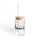 Love East Norwalk Glass Can with Straw and Lid, 16oz