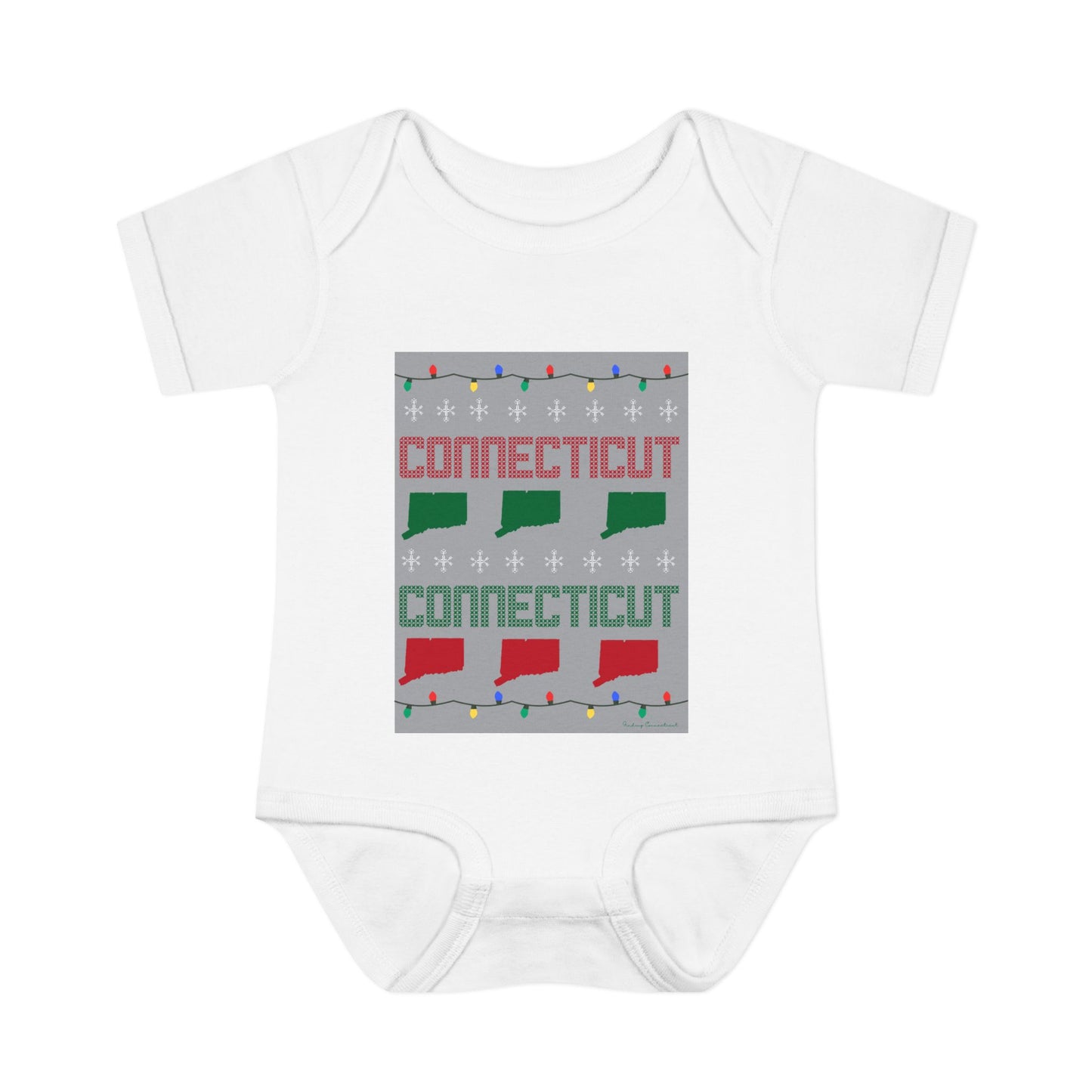 Connecticut Ugly Holiday Infant Baby Rib Bodysuit