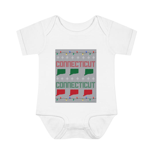 Connecticut Ugly Holiday Infant Baby Rib Bodysuit