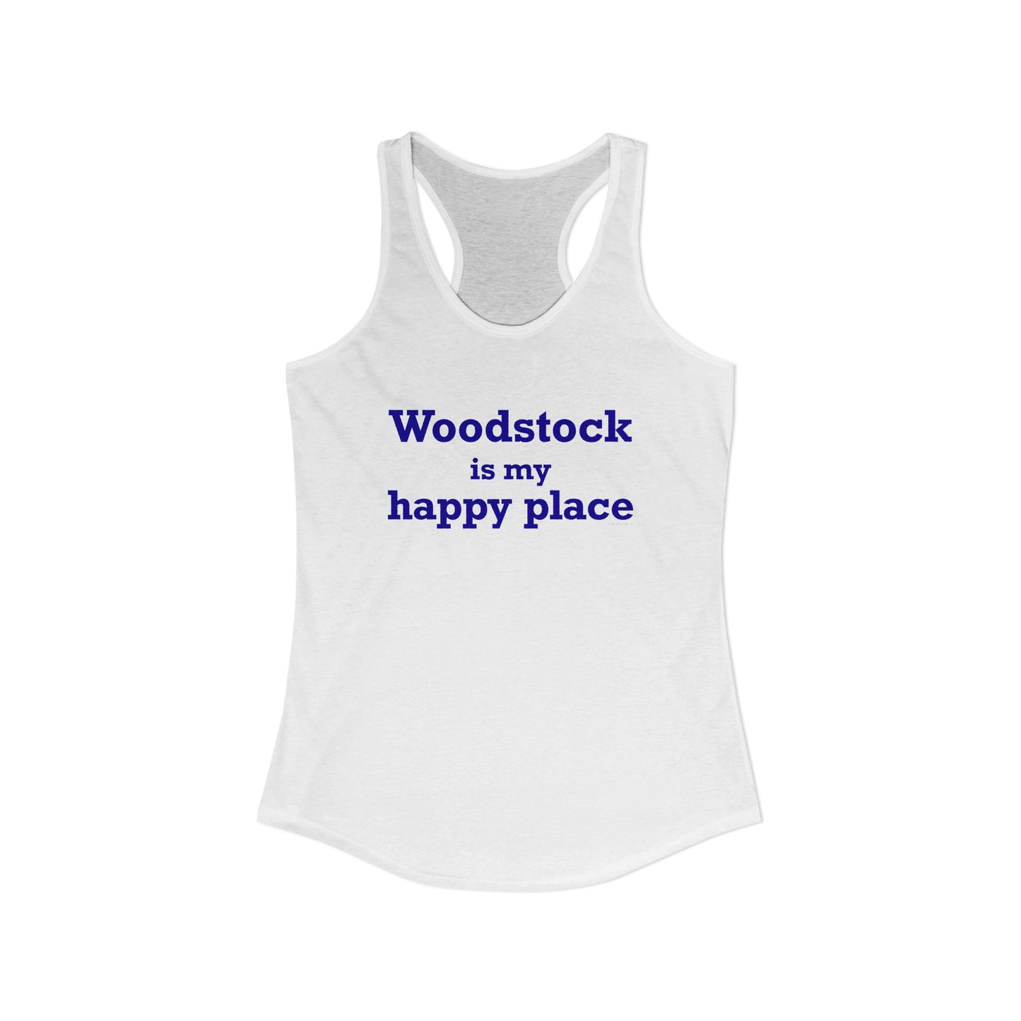 Woodstock is My Happy Place  Women's Ideal Racerback Tank Top