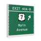 Vintage Merritt Parkway Exit 40 A-B Sign Matte Canvas, Stretched, 1.25"