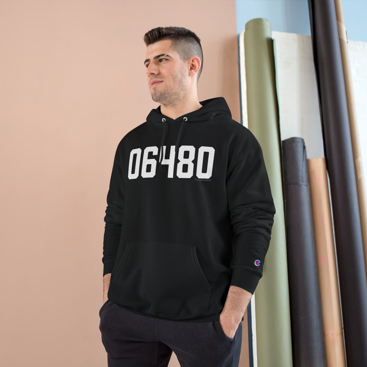 06480 Portland CT Zip Code Champion Hoodie