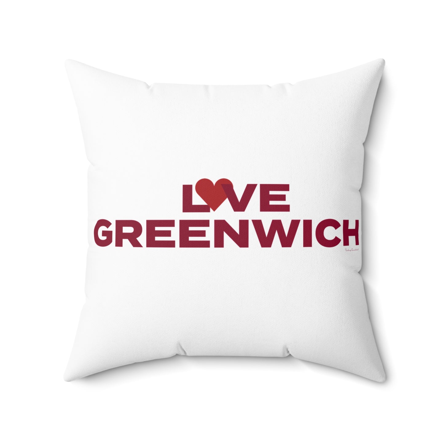 Love Greenwich Spun Polyester Square Pillow