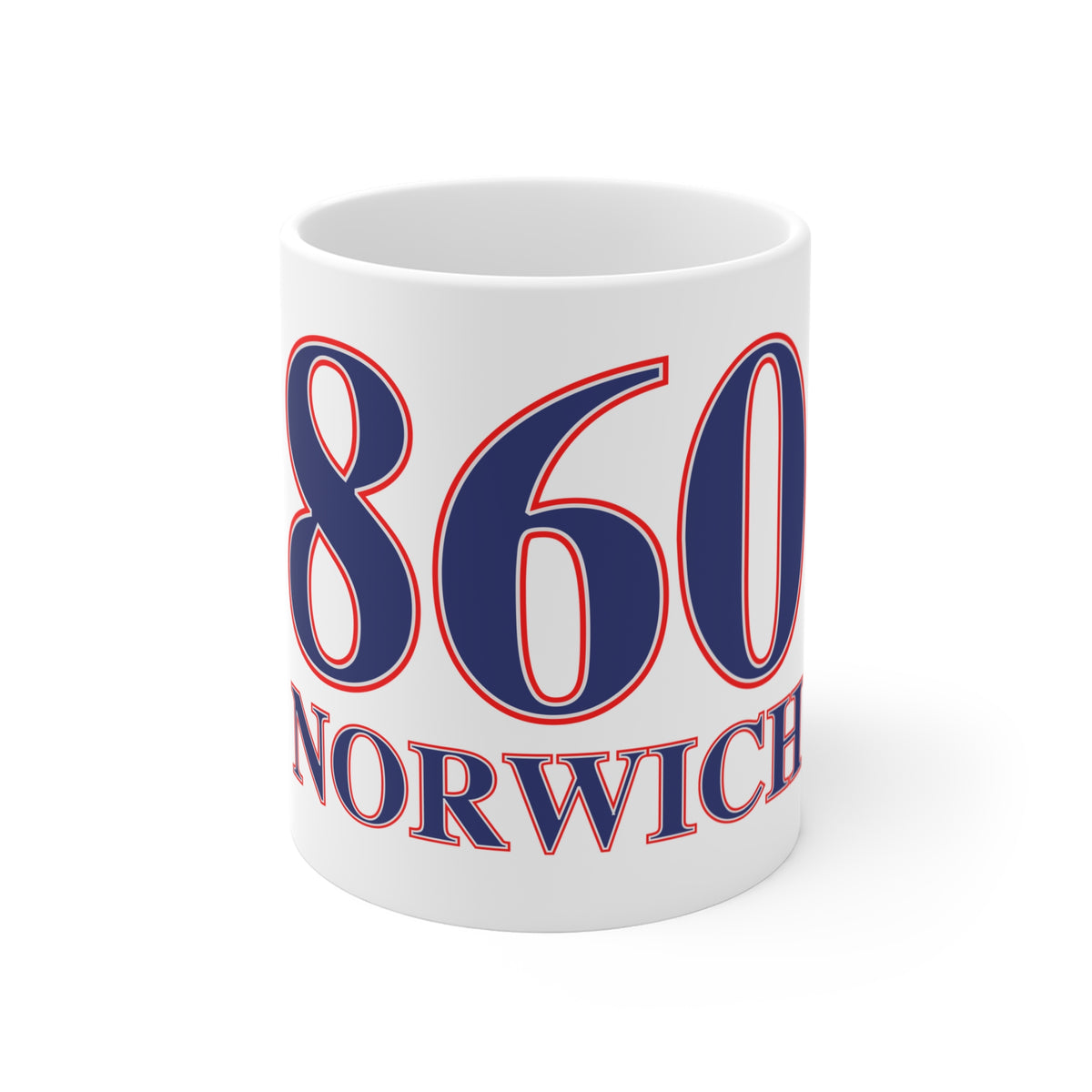 860 Norwich Red, White & Blue Mug 11oz