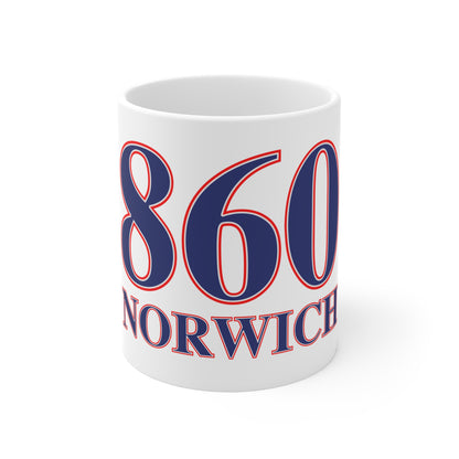 860 Norwich Red, White & Blue Mug 11oz